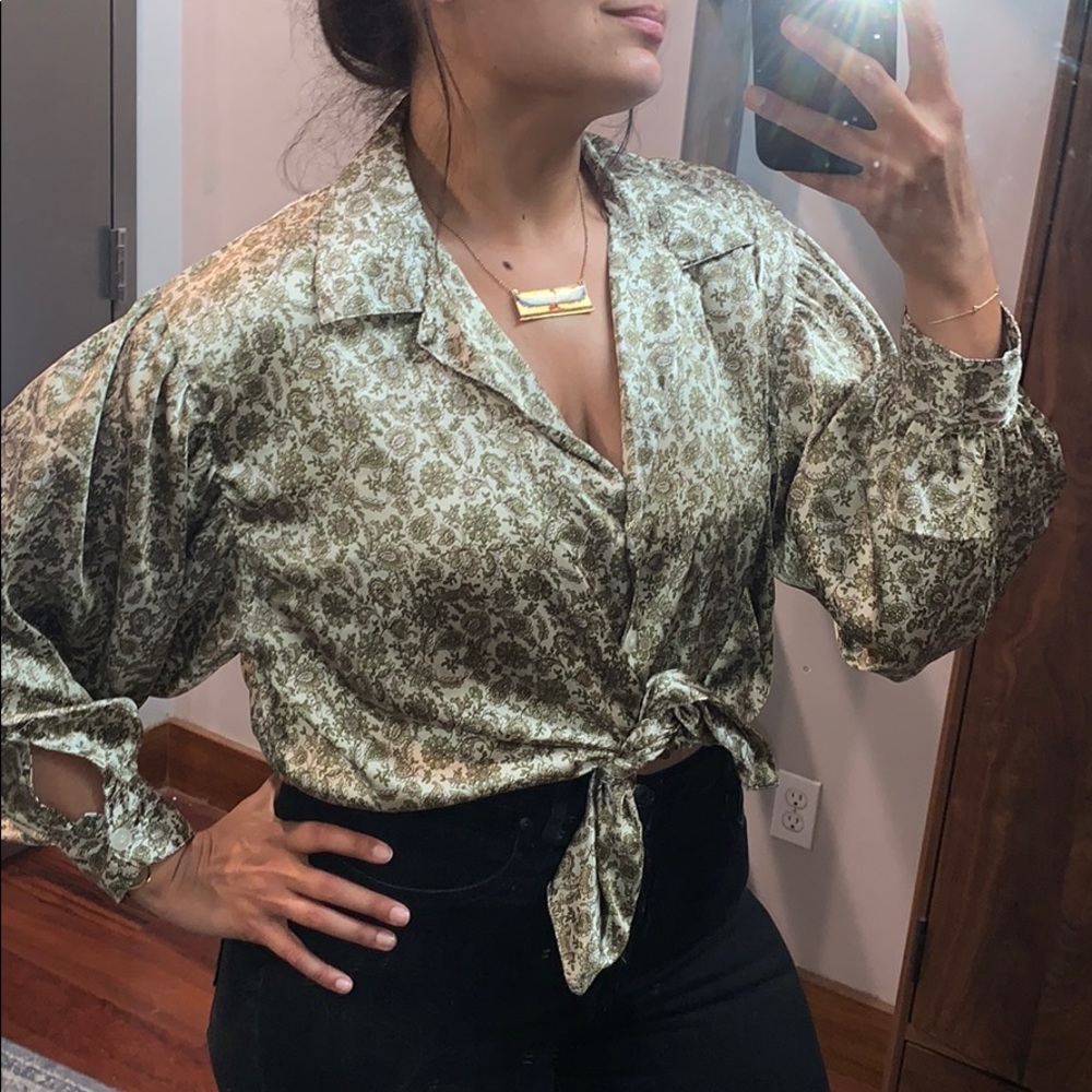 Paisley Green  TopShop Blouse